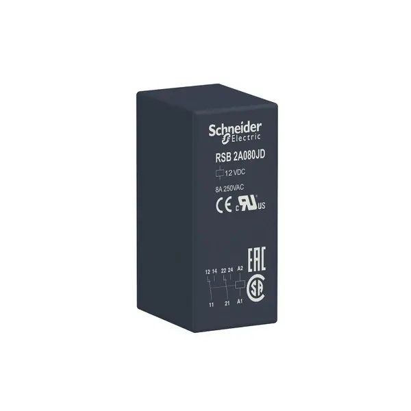 Schneider Electric - RSB2A080JD - PCB RELAY .2CO.12VDC - 1