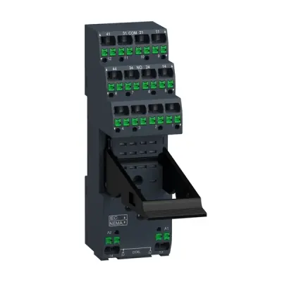 Schneider Electric - RXZE14P - push-in socket with clamp for RXM2/RXM4 - 1
