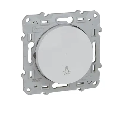 Schneider Electric - S520256 - Odace Push-button lightable 10A white - 1
