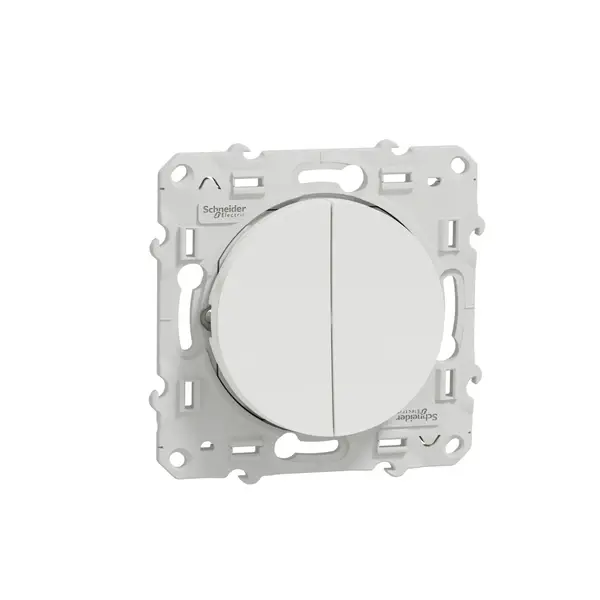 Schneider Electric - S520273 - Odace Double 2-way Sw. w/Loc.Lamp White - 1
