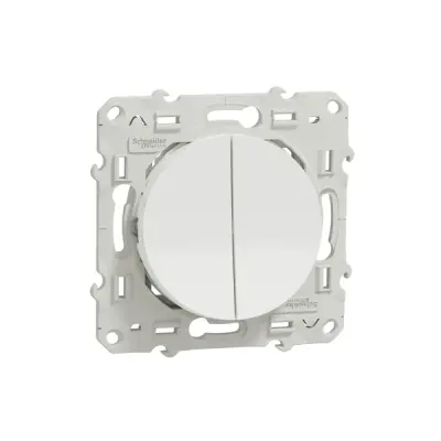 Schneider Electric - S520285 - Odace 2-way Switch + Push-button White - 1