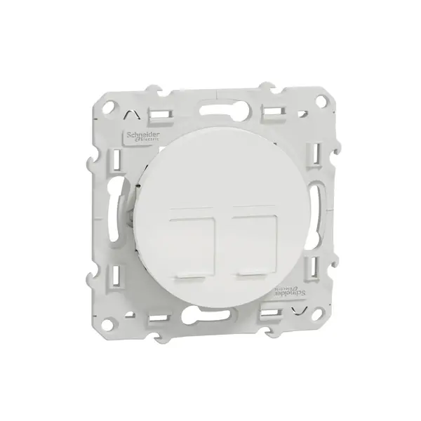 Schneider Electric - S520410 - Odace Double RJ45 Data Connector Cvr Wht - 1