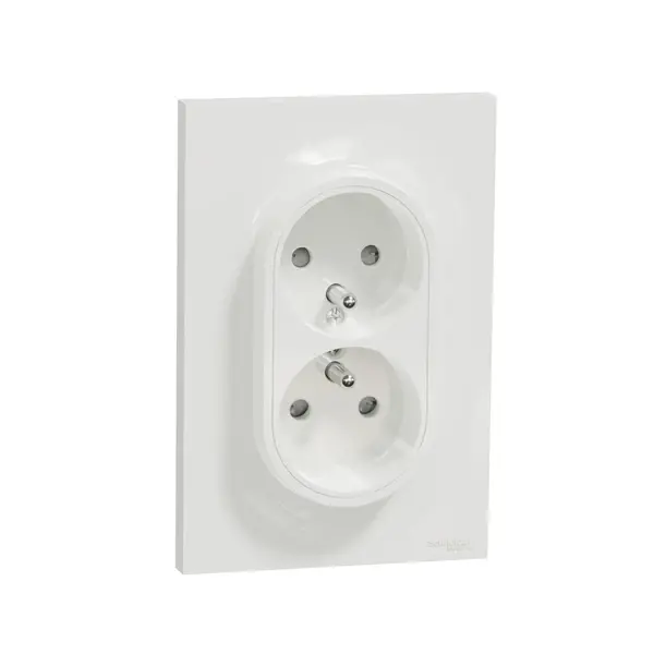 Schneider Electric - S521089 - Odace Double S.O. Pin-e. w/Styl Frm Wht - 1