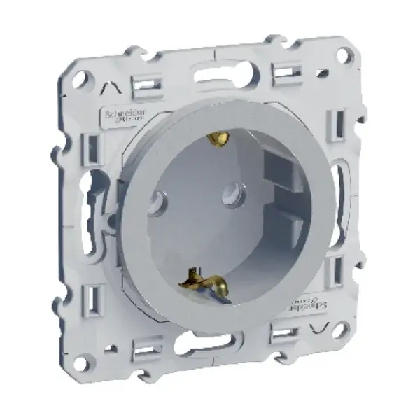 Schneider Electric - S530037 - Odace Socket side-earth w/ shutters alum - 1