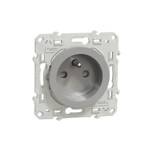 Schneider Electric - S530059 - Odace Pin-earth S.O. w/Shutters Alum - 1