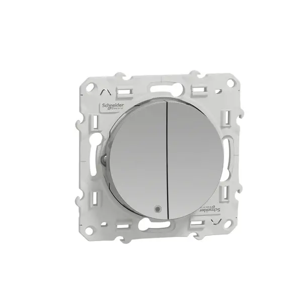 Schneider Electric - S530273 - Odace Double 2-way Sw. w/Loc.Lamp Alum - 1