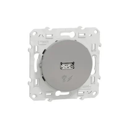 Schneider Electric - S530408 - Odace USB Charger 5V DC Alum - 1