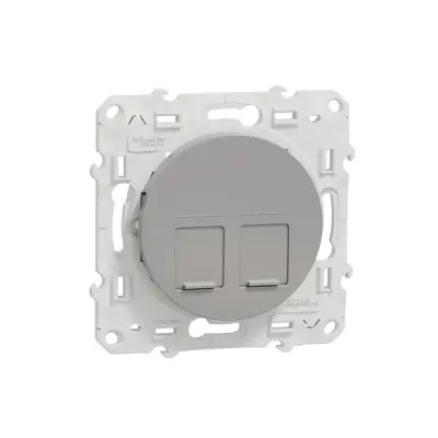 Schneider Electric - S530410 - Odace Double RJ45 Data Connector Cvr Alm - 1