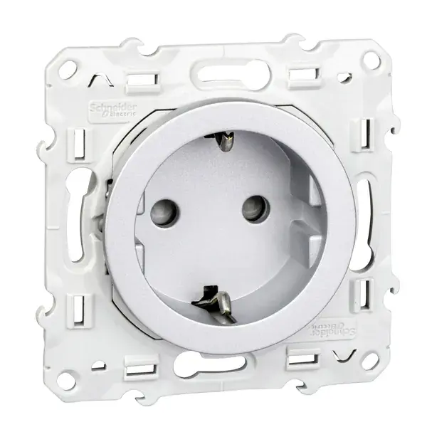 Schneider Electric - S53D057 - Odace Socket Outlet Pin-earth Alum DIY - 1