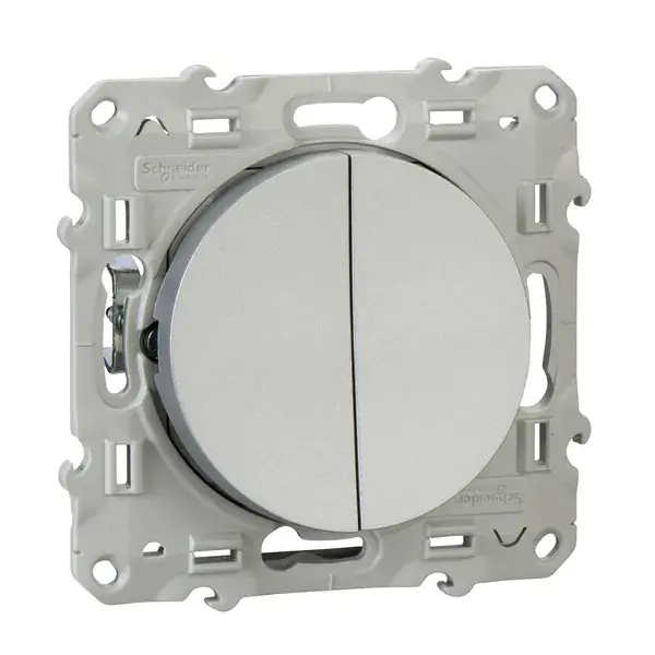 Schneider Electric - S53D211 - Odace Double 1-way Switch Alum DIY - 1