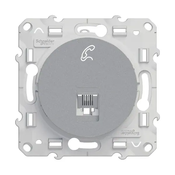 Schneider Electric - S53D497 - Odace RJ11 Telephone Socket Alum DIY - 1