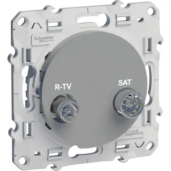 Schneider Electric - S53R455 - Odace FM-TV/SAT Socket Ending Alum - 1
