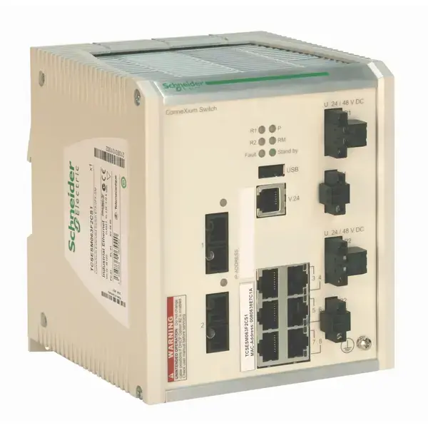 Schneider Electric - TCSESM063F2CU1 - ConneXium Extended Switch 6TX / 2FX-MM - 1