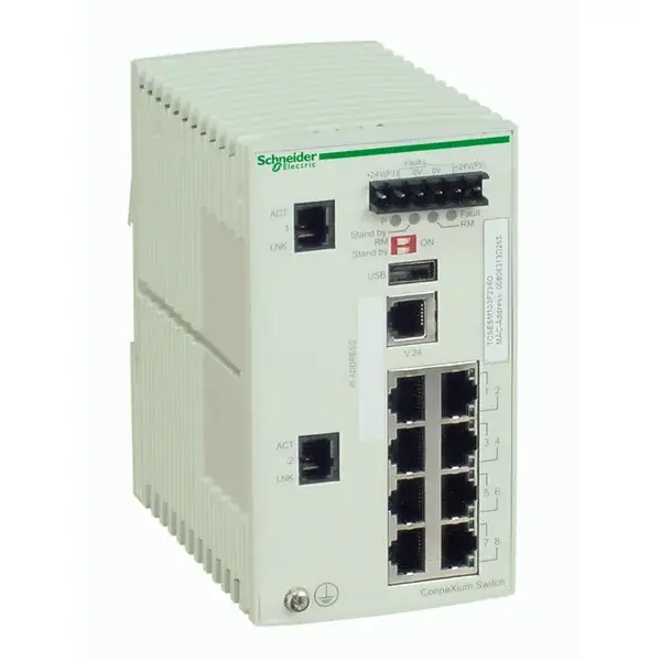 Schneider Electric - TCSESM103F23G0 - ConneXium Managed Switch 8TX/2TX-Gbit - 1
