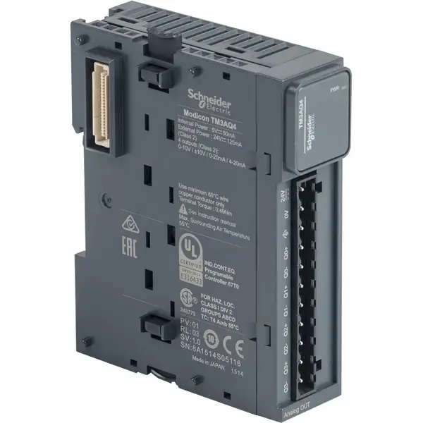 Schneider Electric - TM3AQ4 - MODULE TM3-4 ANALOG OUTPUTS - 1