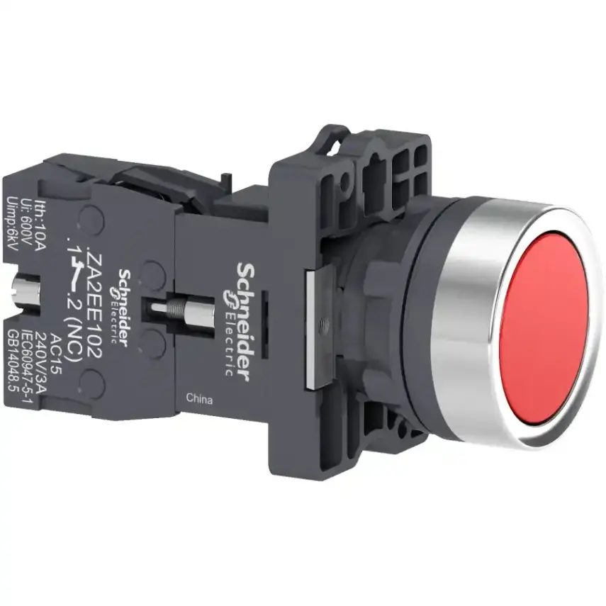 Schneider Electric - XA2EH042 - PB,PUSH-PUSH,FLUSH,RED,1NC - 1