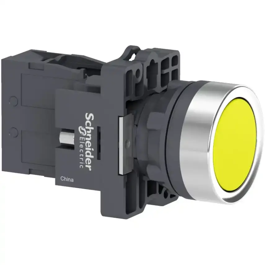 Schneider Electric - XA2EH051 - PB,PUSH-PUSH,FLUSH,YELLOW,1NO - 1