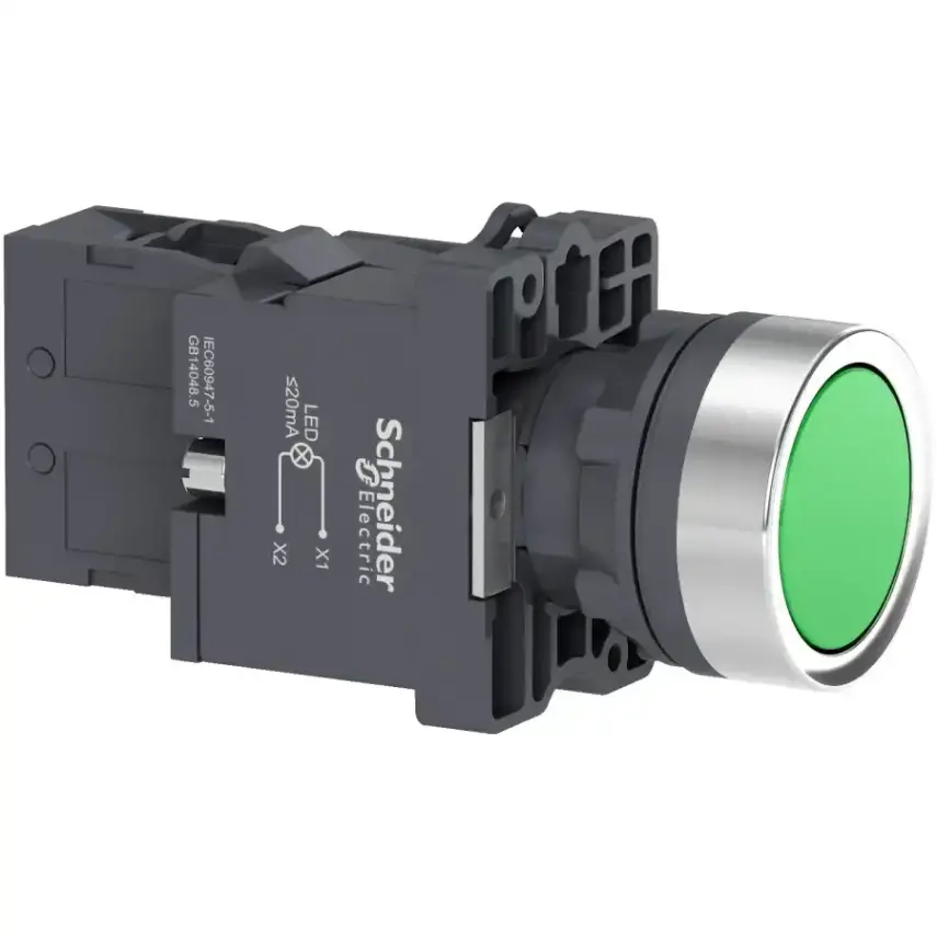 Schneider Electric - XA2EW33M1 - IPB,220VACGREEN,1NO - 1