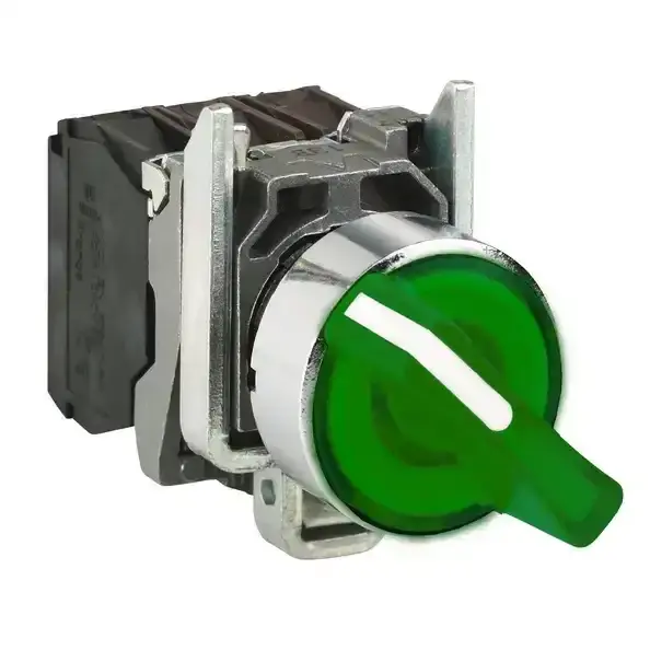 Schneider Electric - XB4BK133B5 - Illum. selector switch, 24VAC/DC, green - 1