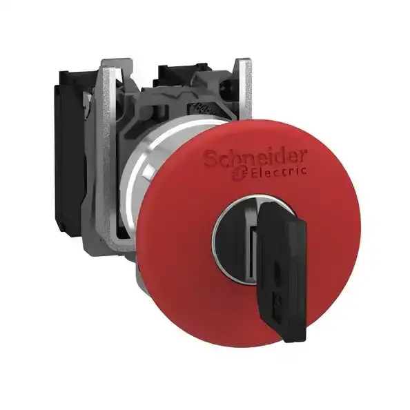 Schneider Electric - XB4BS9445 - Emergency stop,1NO+1NC,metal,key release - 1