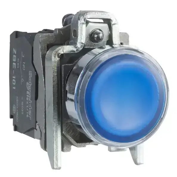 Schneider Electric - XB4BW36B5 - Illuminated pushbutton, blue,24VAC/DC - 1