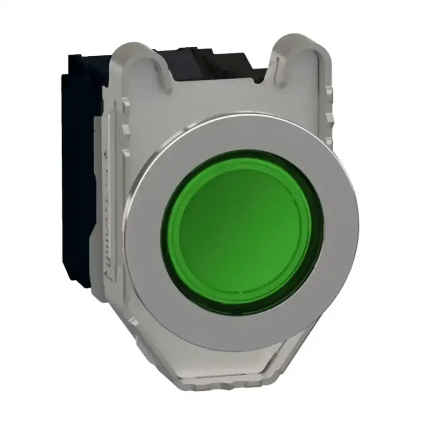 Schneider Electric - XB4FW33B5 - FLUSH CAPS ILL PB GR LED 24V 1NO 1NC - 1