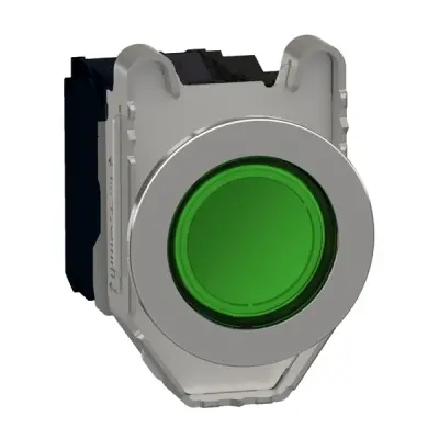 Schneider Electric - XB4FW33B5 - FLUSH CAPS ILL PB GR LED 24V 1NO 1NC - 1