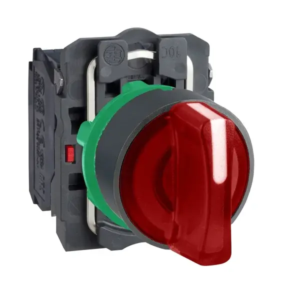 Schneider Electric - XB5AK134M5 - Illuminated selector switch, 230VAC, red - 1