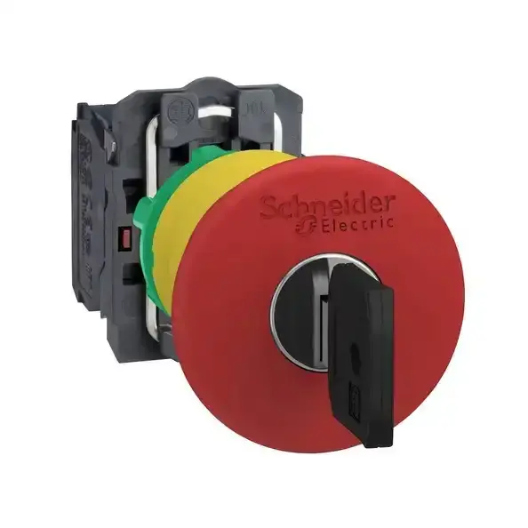 Schneider Electric - XB5AS9442 - Emergency stop, key, 1NC, plastic - 1