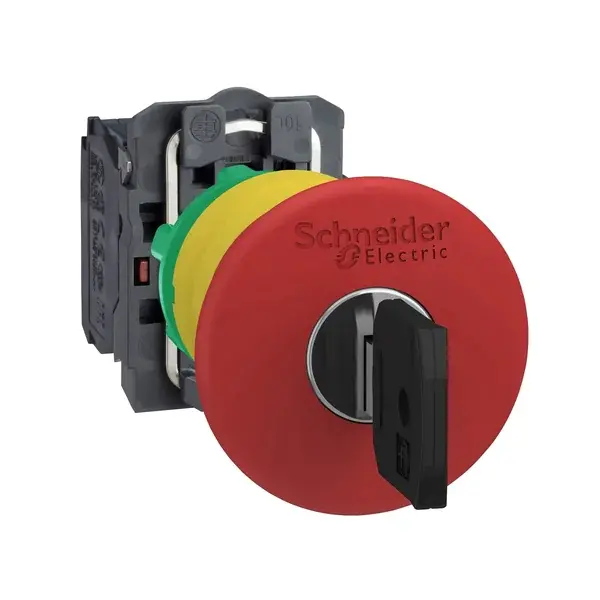 Schneider Electric - XB5AS9442 - Emergency stop, key, 1NC, plastic - 1