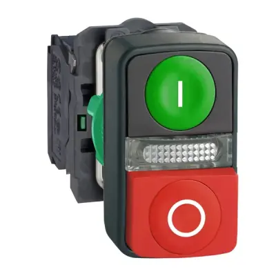 Schneider Electric - XB5AW73731B5 - Illuminated green/red pb, 24VAC/DC - 1