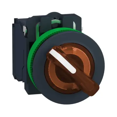 Schneider Electric - XB5FK125B5 - FLUSH OR. ISS 2 POS STAY PUT 24 1NO 1NC - 1