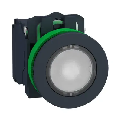 Schneider Electric - XB5FW31B5 - FLUSH WHITE CAP IPB LED 24 1NO 1NC SCR - 1
