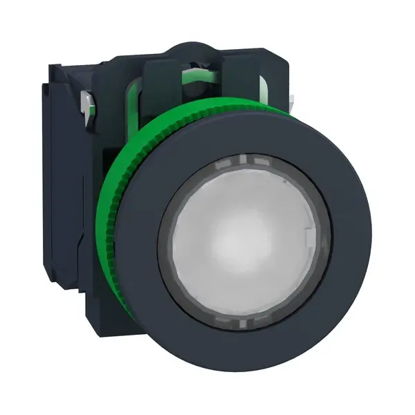Schneider Electric - XB5FW31B5 - FLUSH WHITE CAP IPB LED 24 1NO 1NC SCR - 1