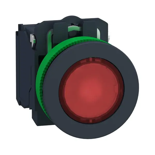 Schneider Electric - XB5FW34B5 - FLUSH RED CAP ILL PB LED 24 1NO 1NC SCR - 1