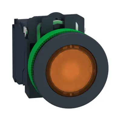 Schneider Electric - XB5FW35M5 - FLUSH OR. CAP IPB LED 230 1NO 1NC SCREW - 1