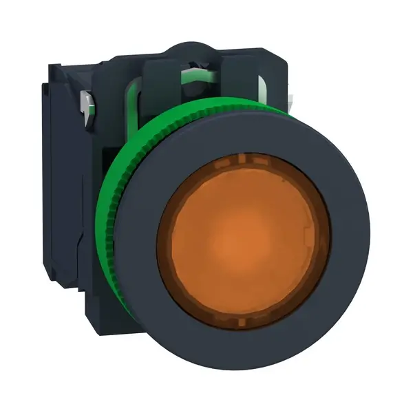 Schneider Electric - XB5FW35M5 - FLUSH OR. CAP IPB LED 230 1NO 1NC SCREW - 1