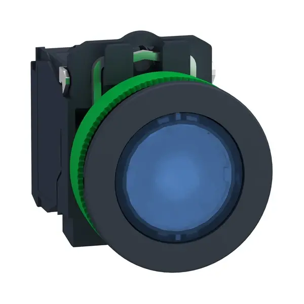Schneider Electric - XB5FW36B5 - FLUSH BLUE CAP IPB LED 24 1NO 1NC SCREW - 1
