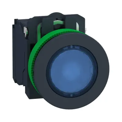 Schneider Electric - XB5FW36M5 - FLUSH BLUE CAP IPB LED 230 1NO 1NC SCREW - 1