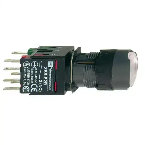Schneider Electric - XB6AF1B5B - Illum. pushbutton,1NO+1NC,white,24VAC/DC - 1