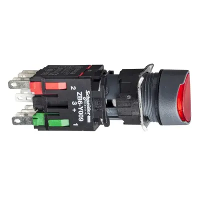 Schneider Electric - XB6AW4B2B - Illum. pushbutton,1NK, red,24VAC/DC - 1