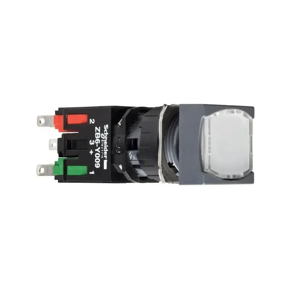 Schneider Electric - XB6CF1B5B - Illum. pushbutton,1NO+1NC,white,24VAC/DC - 1