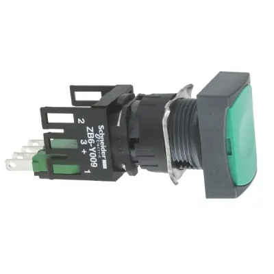 Schneider Electric - XB6DA31B - RECT.PUSH BUT.GREEN NO - 1