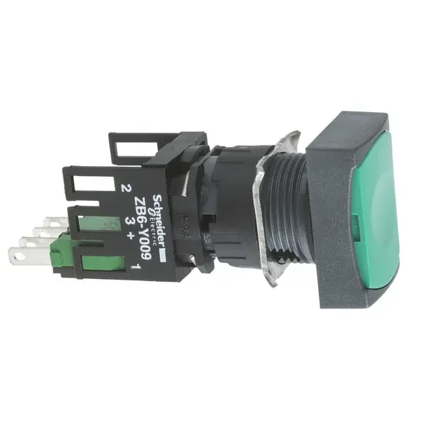Schneider Electric - XB6DA31B - RECT.PUSH BUT.GREEN NO - 1