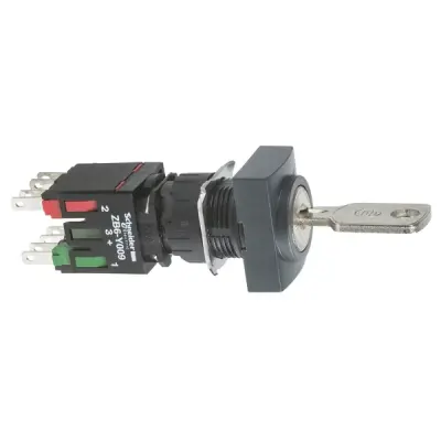 Schneider Electric - XB6DGC5B - XB6 key selector - 1