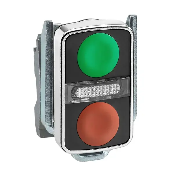 Schneider Electric - ZB4BW7A3740 - METAL DOUBLE HEADED PUSHBUTTONS WITH PIL - 1