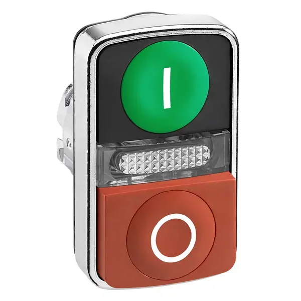 Schneider Electric - ZB4BW7L3741 - METAL DOUBLE HEADED PUSHBUTTONS WITH PIL - 1