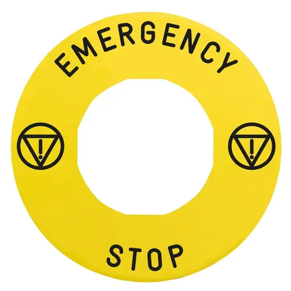 Schneider Electric - ZBY9330T - legend plate yellow emerg - 1