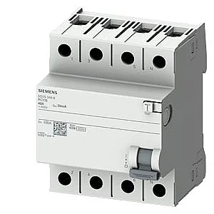 5SV5344-6 - Residual Current Operated Circuit Breaker, 4-pole, Type A, In: 40a, 30ma, Un Ac: 400v Residential - Siemens