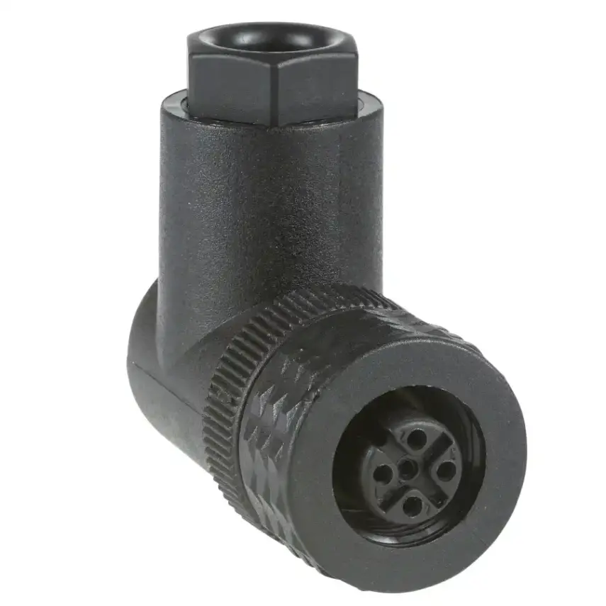 Telemecanique Sensors - XZCC12FCP40B - CONNECTOR FEM. M12 4PIN ELBOWED - 1